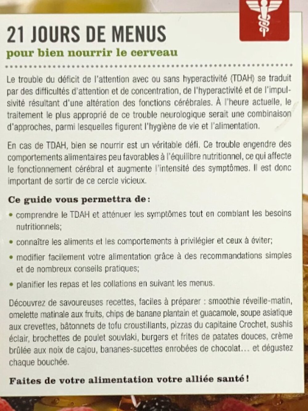 TDAH: 21 jours de menus, Paperback - Picture 3 of 4